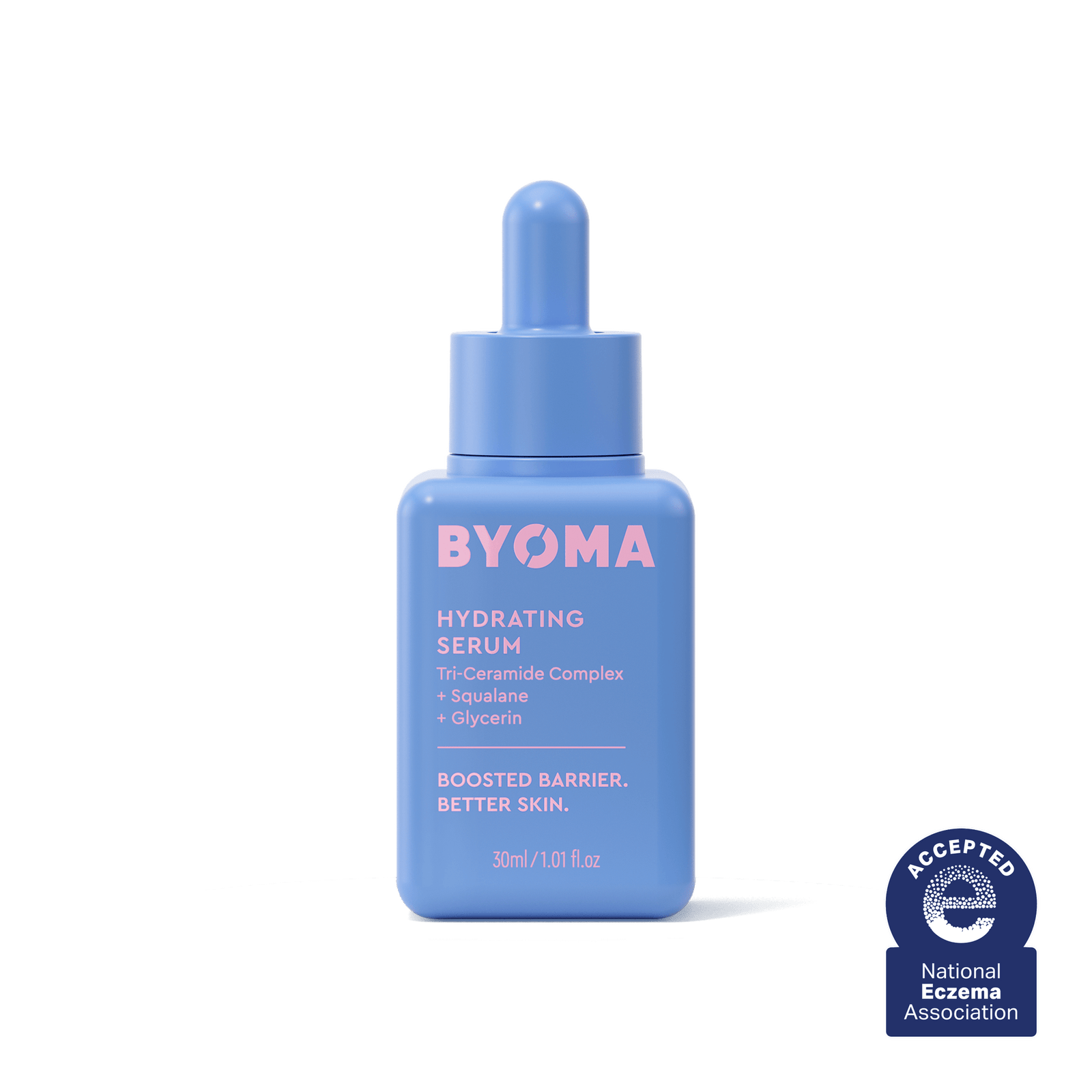 A BYOMA Clarifying Serum refill bottle in mint gree.