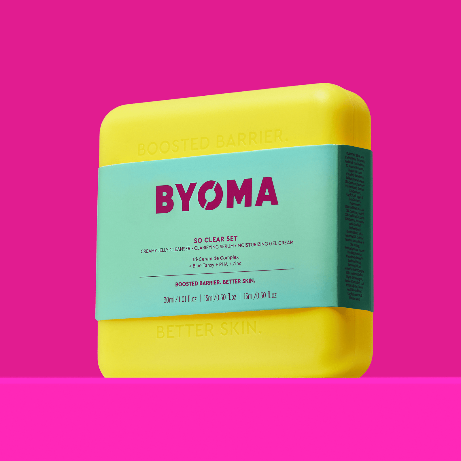 BYOMA So Clear Set in a yellow case. 