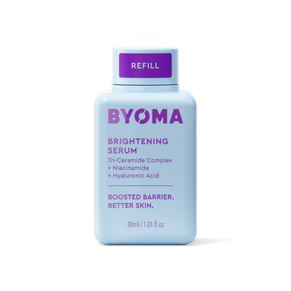 A BYOMA Brightening Serum refill bottle.