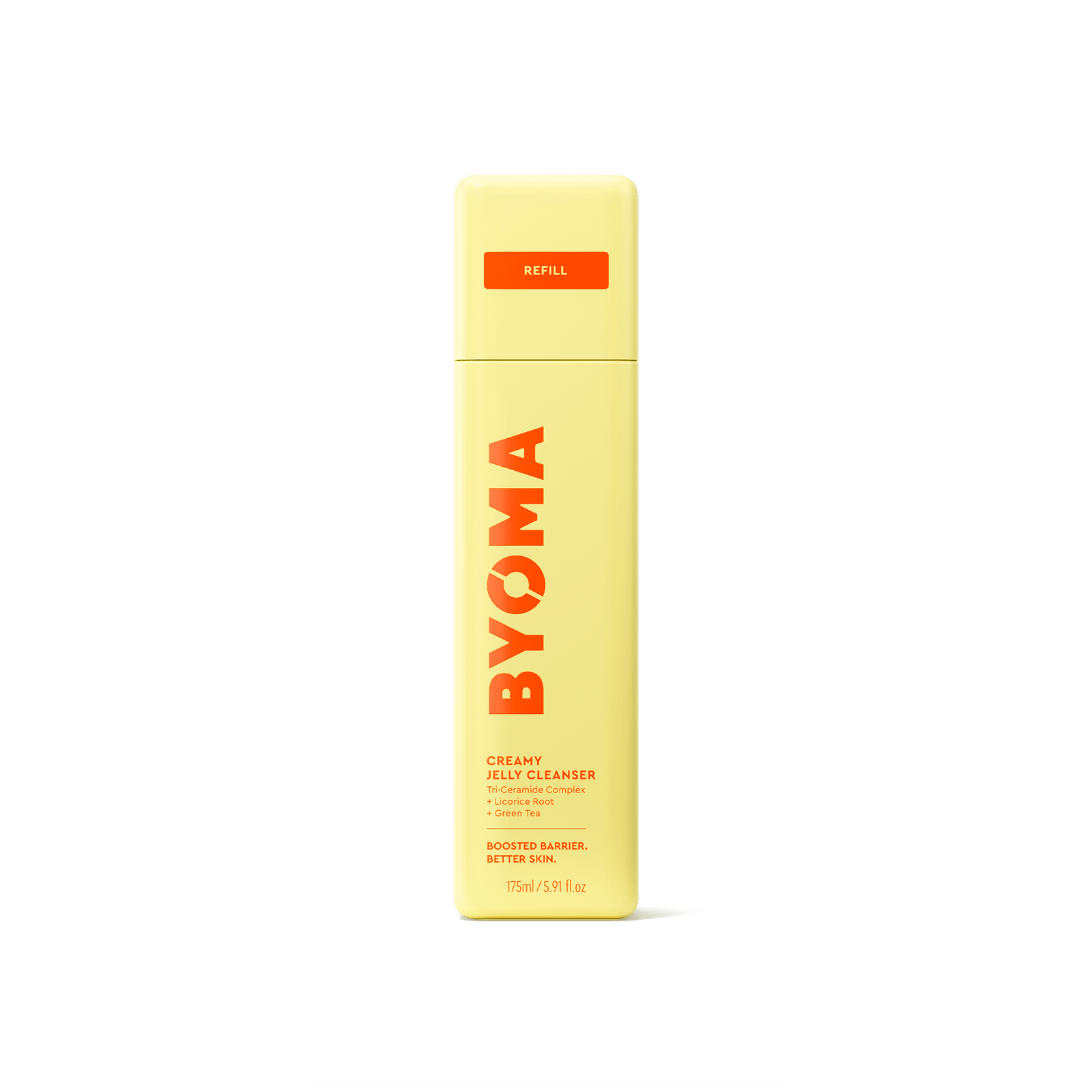 BYOMA Creamy Jelly Cleanser in a yellow bottle. 