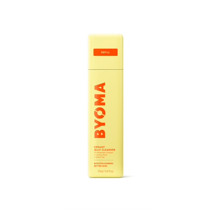 BYOMA Creamy Jelly Cleanser in a yellow bottle. 