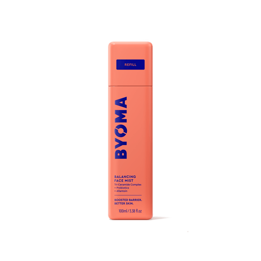 Refillable Byoma Balancing Face Mist bottle. 