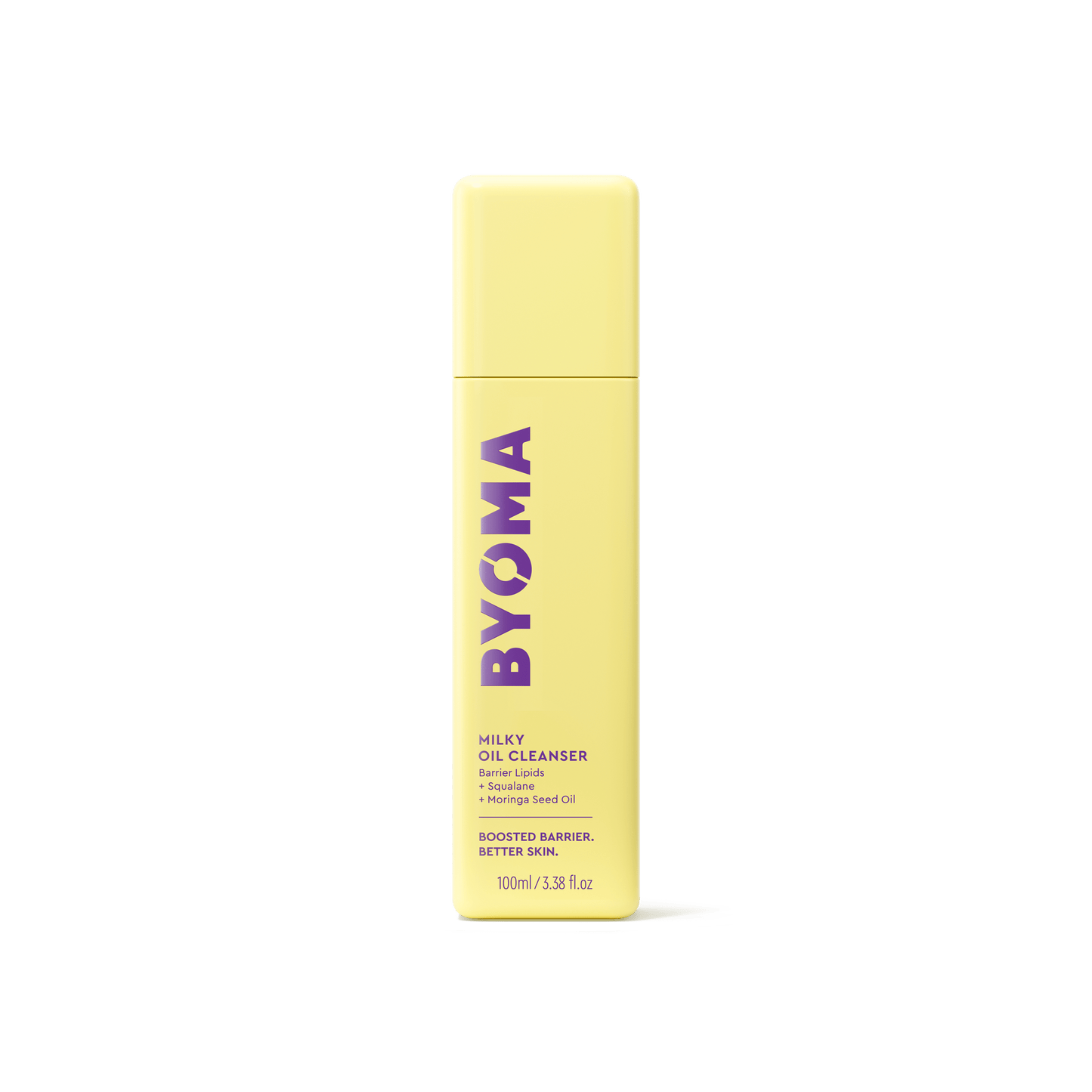 A yellow bottle of Byoma Milky Oil Cleanser.