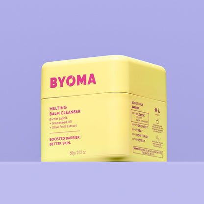 Side view of BYOMA melting balm cleanser tub.