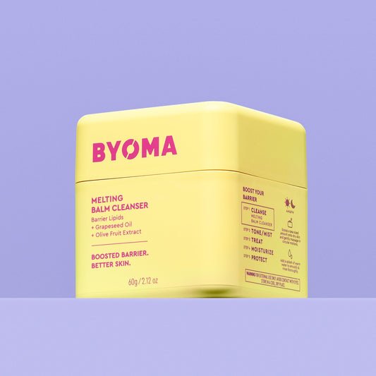 Side view of BYOMA melting balm cleanser tub.