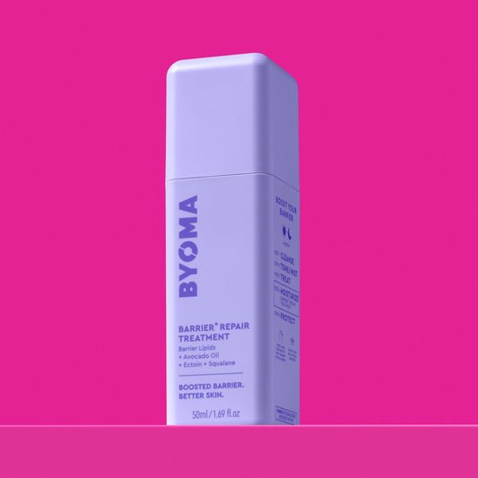 A bottle of BYOMA Barrier Repair Treatment.