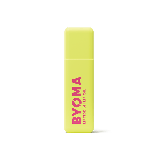 A BYOMA Liptide pH Lip Oil bottle.