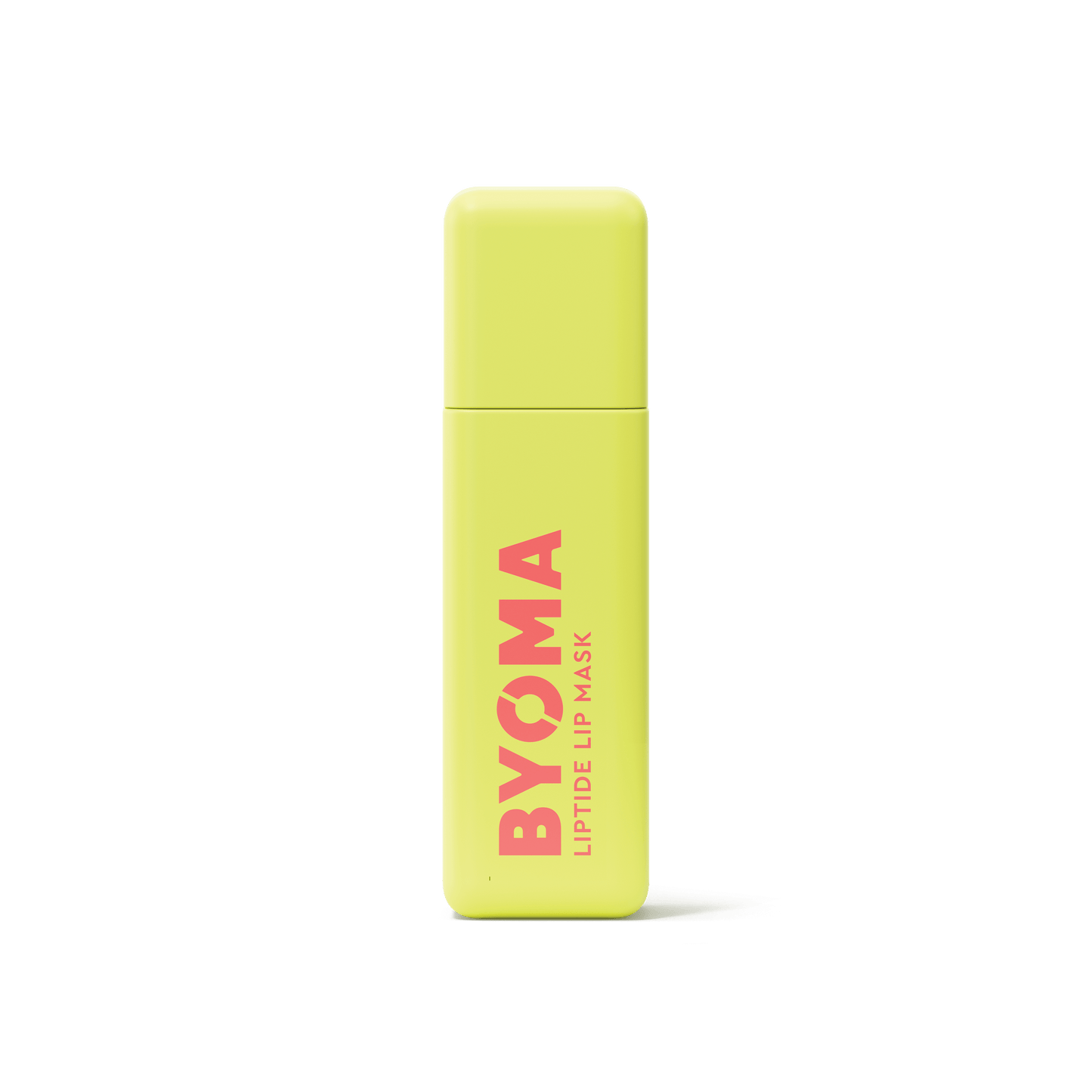 BYOMA Liptide Lip Mask in a sleek yellow bottle.