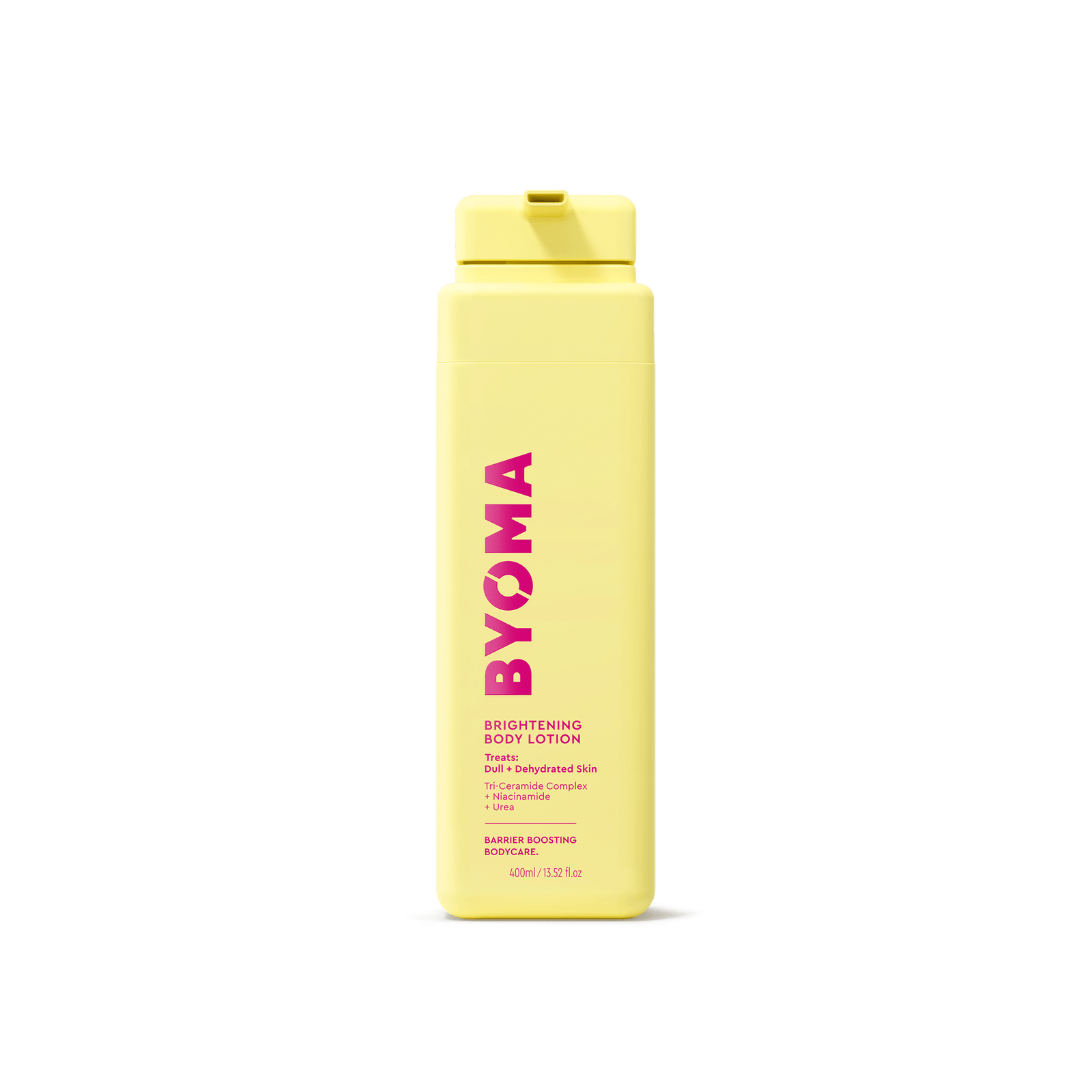 BYOMA BRIGHTENING BODY LOTION against a white background.