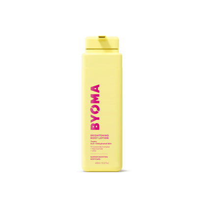 BYOMA BRIGHTENING BODY LOTION against a white background.