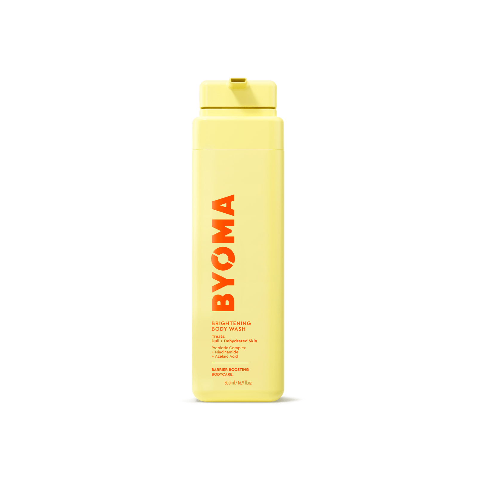 BYOMA BRIGHTENING BODY WASH against a white background.