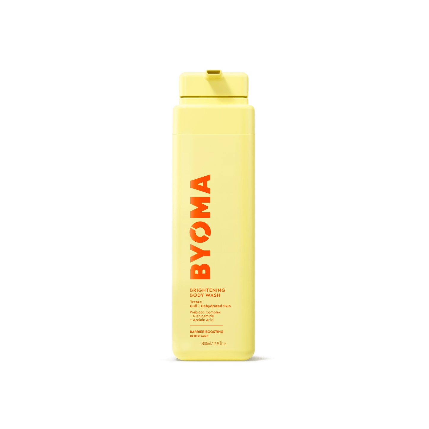 BYOMA BRIGHTENING BODY WASH against a white background.